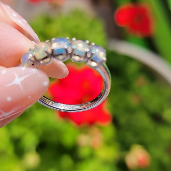 Moonstone Cabs Stacking Ring 925 - Picture 4 of 4